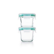 OXO 굿 그립 4-피스 스마트 씰 밀폐 미니 유리 컨테이너 세트 361407, Container, Pack of 2