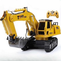 RC 불도저 크레인 굴삭기 장난감 남아 선물, 12채널 원격제어 굴삭기 최고급형