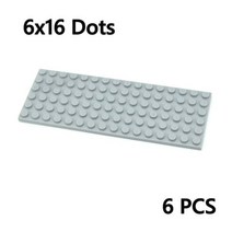 6pcs DIY 빌딩 블록 6x16 도트 얇은 인물 벽돌 교육 크리 에이 티브 조립 입자 크기 3027 완구와 호환 가능, 3027-light gray