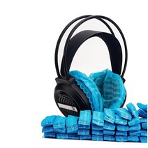 [정품]ZANLER 500피스 블루 일회용 헤드폰 커버 부직포 이어 위생 이어폰 스트레치 땀 8-11cm 이어패드가 있는 대부분의 헤드폰용 (11cm/4.3인치)130718