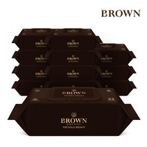 브라운 VIP 골드 브라운 엠보싱 저자극 아기물티슈 라이트 캡형, 32매, 12팩