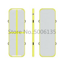 수상 요가 매트 수영장 플로팅 메트 운동 보드 체조 텀블링 에어 에어 플로어 체육관 에어 드롭 스티치 pvc 가정용 다기능 에어 리스, 펌프가 있는 5x1x0.2m, 노란색