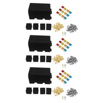 12 Way Blade Fuse Holder Box With Spade Terminals And Fuse 12PCS 4Pin 12V 80A Relays For Car Truck T, 한개옵션1, 01 빨간