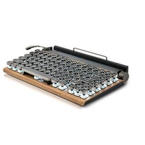 한글타자기 빈티지 소품샵 아날로그 타자기 레트로 키보드 무선 블루투스 USB 기계식 펑크 키캡 데스크탑 PC/노트북/전화, 한개옵션2, [01] Wood, 한개옵션1