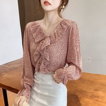 ZENCY 젠시 스몰리플라워 러플블라우스