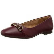 Rockport 여성용 Zoie 체인 발레 플랫 블랙 가죽 9 216061, 5.5, Tawny Port Leather