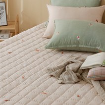 더온 퍼피아지 온수/전기/카본/온열 매트커버 싱글(S).퀸(Q), 로즈베이지