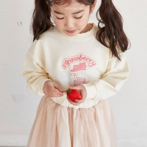 니니벨로 딸기우유맨투맨 유아 아동 키즈티셔츠 아기맨투맨