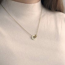 갤러리에이 로마숫자 멀티링크 블링 써지컬스틸 레이어드 큐빅 크리스탈 목걸이