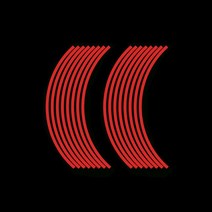 18인치 휠 자동차 16 개/대 오토바이 자동차 스트립 18inch 림 스트라이프 휠 데 칼 테이프 스티커 반사 소, [01] Red