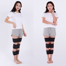 3중압박 다리 벨트 보정 종아리 수면 휜 오 허벅지, 3중압박다리벨트_블랙
