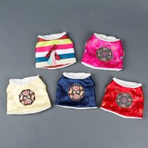 댕댕스 강아지 한복 배자 조끼 애견한복, 색동