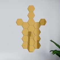 인테리어 아크릴 거울 16조각(육각 골드)