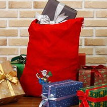 [산타주머니] 도나앤데코 크리스마스 선물 포장 부직포백 26 x 36 cm, 레드 호호호산타, 5개