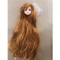 긴 머리 리카 인형 머리 짧은 긴 곡선 머리 소프트 골드 블랙 노란 머리 인형 머리 소년 소녀 인형 부품 DIY 액세서리 장난감, (350852)head as pics