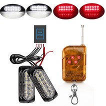 차량용 경광등 싸이키 12v 24v LED 조명 스트로보 스코프 비상 신호 스트로브 트럭 경찰 성 노출증 무선 원격 제어, [04] White-Red, 04 White-Red, 04 White-Red