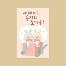 아트박스/캘리엠 캘리그라피 새해카드 (XNE2202 - 두마리의토끼를잡자)