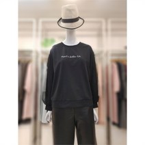 SI 소매 레이스 배색 레터링 티셔츠 SEI28010BK