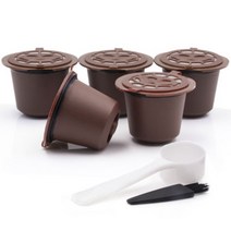 캡슐 커피머신 Nresso 커피 에 대 한 숟가락으로 5Pcs 재사용 가능한 캡슐 포드 필터 컵, 01 Coffee