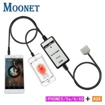 MOONET 오디오 AUX 어댑터 MP3 플레이어 35mm 아이폰 LIGHTNING 도요타 렉서스 5 7 코롤라 캠리 RAV4 QX196, 미국