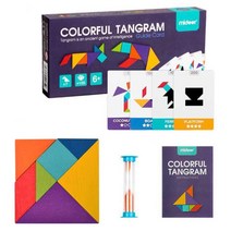 6살 유아 두뇌발달 칠교놀이 컬러퍼즐 탱그램 도형교구 칠교퍼즐 칠교판 칠교놀이세트