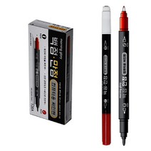 바오바론 컴퓨터용 싸인펜 12개 양면 OMR카드 사인펜 시험용 마킹 컴싸 투명스티커 증정