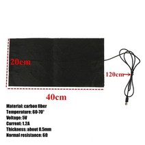 전기장판 5V USB 섬유 히터 탄소 전기 난방 재킷 쿠션 겨울 남성 조끼 의류 패드 따뜻하게 유지, 13 As Pic Show, 15 As Pic Show