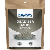 Nova Nutritions 사해 머드 파우더 454g(16온스) - 얼굴 바디 마스크 및 피부용 - 천연 재생, 1개