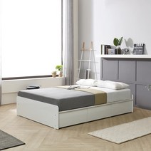 노랑나무 릴리 헤드없는 무헤드 높은 수납 침대 프레임 SS Q, 릴리 무해드 침대 (높이230mm), 화이트(무광)