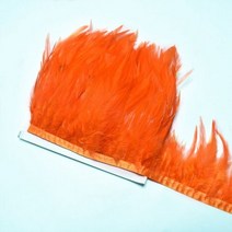 1 미터 검은 수탉 목 깃털 트림 프린지 바느질 리본 의류 파티 장식을위한 8-10cm DIY, Orange