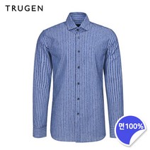 트루젠 (트루젠) 셔닐 블루 스트라이프 코튼 셔츠(TG8F9-MRC750)