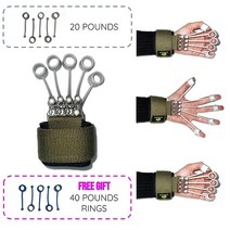 손가락 운동기 강화기 9.1kg(20파운드) + (무료 18.1kg(40파운드) 링!) 팔뚝 강화제 근력을 위한 손 운동기 강화기 트레이너 손목 및 치료 장비 테라피