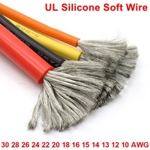 1M/5M 내열 케이블 30 28 26 24 22 20 18 16 15 14 13 12 10 AWG 울트라 소프트 실리콘 와이어 고온 플렉, 02 1 Meter_11 13AWG, 01 WHITE