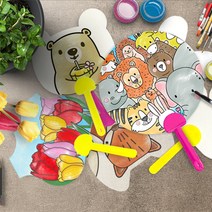 종이부채 도안 10종 / 어린이 만들기 체험학습 DIY, 도안 - 토끼