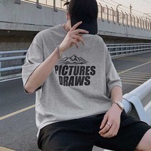 여름 남자 데일리룩 레터링 티셔츠 박스 반팔티 ondal22001*97911836xb