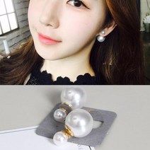 진주 투웨이 귀걸이 E73 은침 골드도금