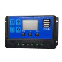 태양광 파워 패널 발전기 판넬 캠핑용 가정용 발전 태양 광 컨트롤러 10A 20A 30A 레귤레이터 PWM 배터리 충전기 듀얼 USB 5V 출력 LCD 디스플레이, CN+PWM Controller+10A