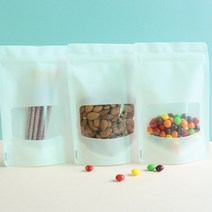 [이지포장]무광 PET 투명 사각창 지퍼스탠드 13X20+4 100매