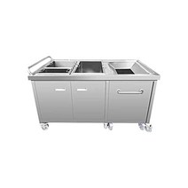 잔반처리대 퇴식구 급식실 수거대 업소용싱크대, 1600x600x800 (3개 칸)