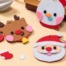 민화샵 크리스마스 펠트 손거울 3종 핸드 미러 미니거울 소품 휴대용 만들기키트 펠트공예, 민화 크리스마스 펠트손거울_눈사람