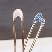 골드 자개 비녀 유핀 u자핀