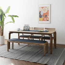 베이직가구 [크랜내츄럴] 6인용식탁/테이블 세트 1800, 단일옵션