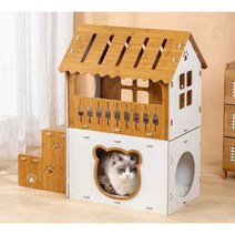 고양이 스크래쳐 하우스 2층 반려묘 계단 원룸 박스집, 로프트 모델 (골판지 2장) 임펄스 모델
