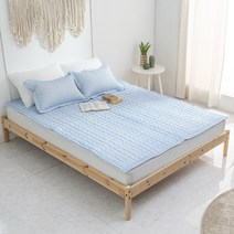 허니베딩 시원한 여름 침대패드 시어서커 패드 9종, 04.모던체크-블루