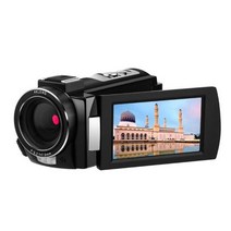 고성능 디지털 카메라 4K캠코더 풀HD 와이파이 카메라, black, One Size
