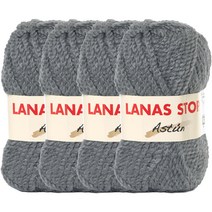 Astun 오스턴 굵은실 두껍고 부드러운 푹신한 뜨개실 털실 4볼 묶음, 102 회색(4볼)