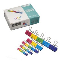 무무 칼라 더블크립 소 19mm 낱개 철클립 서류집게