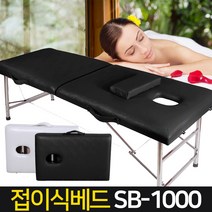 신성나라 접이식 마사지 베드 SB-1000 보급형 경락 휴대용 침대 안마 피부미용, 02_SB-1000(60cm)(화이트)+케이스