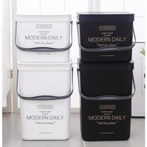 주택 음식물 쓰레기통 자취 음쓰 플라스틱통 대형 예쁜 모음 봉투 쓰봉 휴지통, 원터치사각8L검정