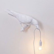 럭키 버드 크로우 벽 램프 수지 테이블 야간 조명 침실 침대 머리맡 거실 집 장식용, 05 White Right_01 US plug